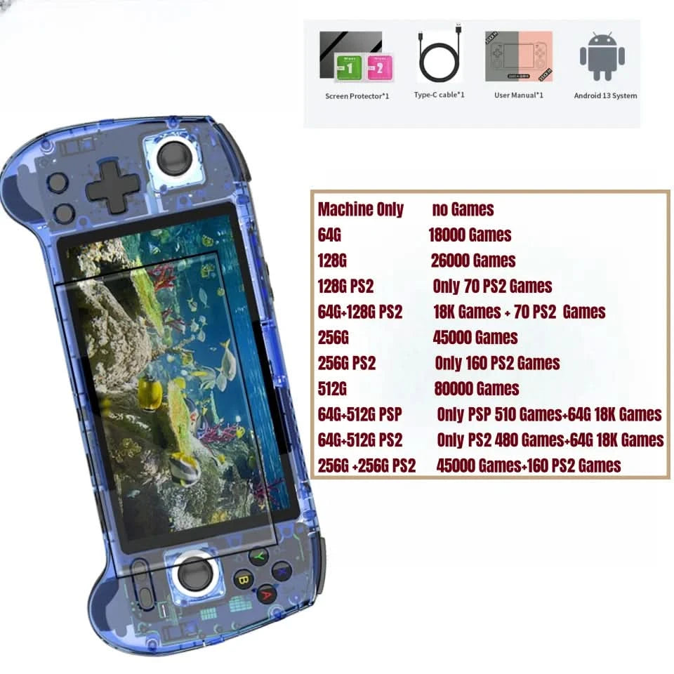 ANBERNIC RG556 Handheld Game Console Unisoc T820 Android 13 5.48 inchOLED Screen WIFI Bluetooth Retro Portable PS2 Video Players