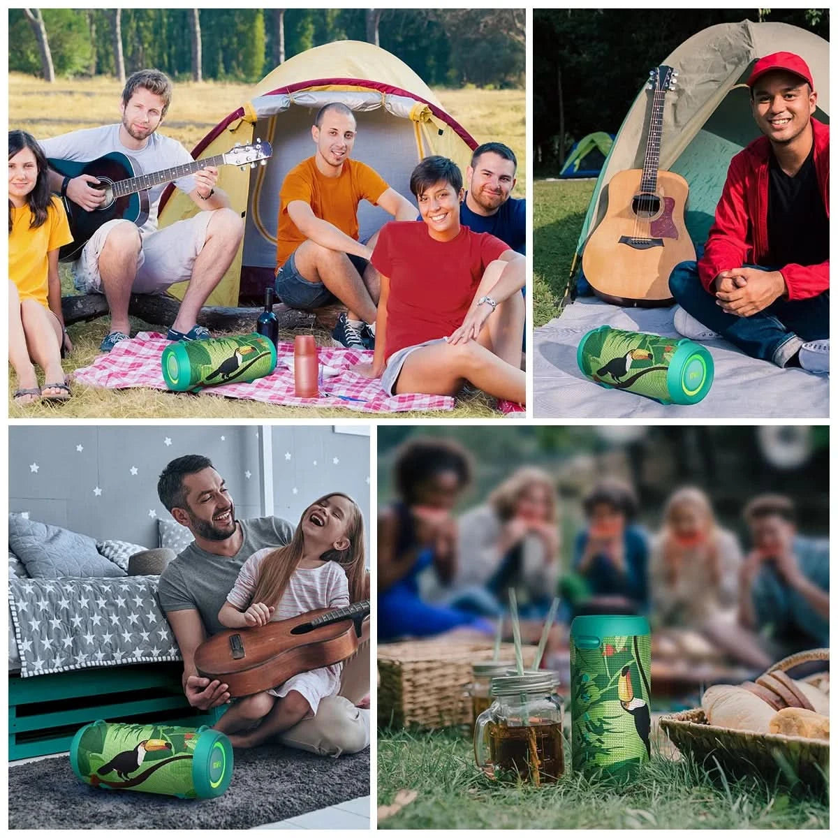 mifa A90 Green Bluetooth-Lautsprecher 60 W Ausgangsleistung Bluetooth-Lautsprecher mit Class-D-Verstärker Ausgezeichnete Bassleistung