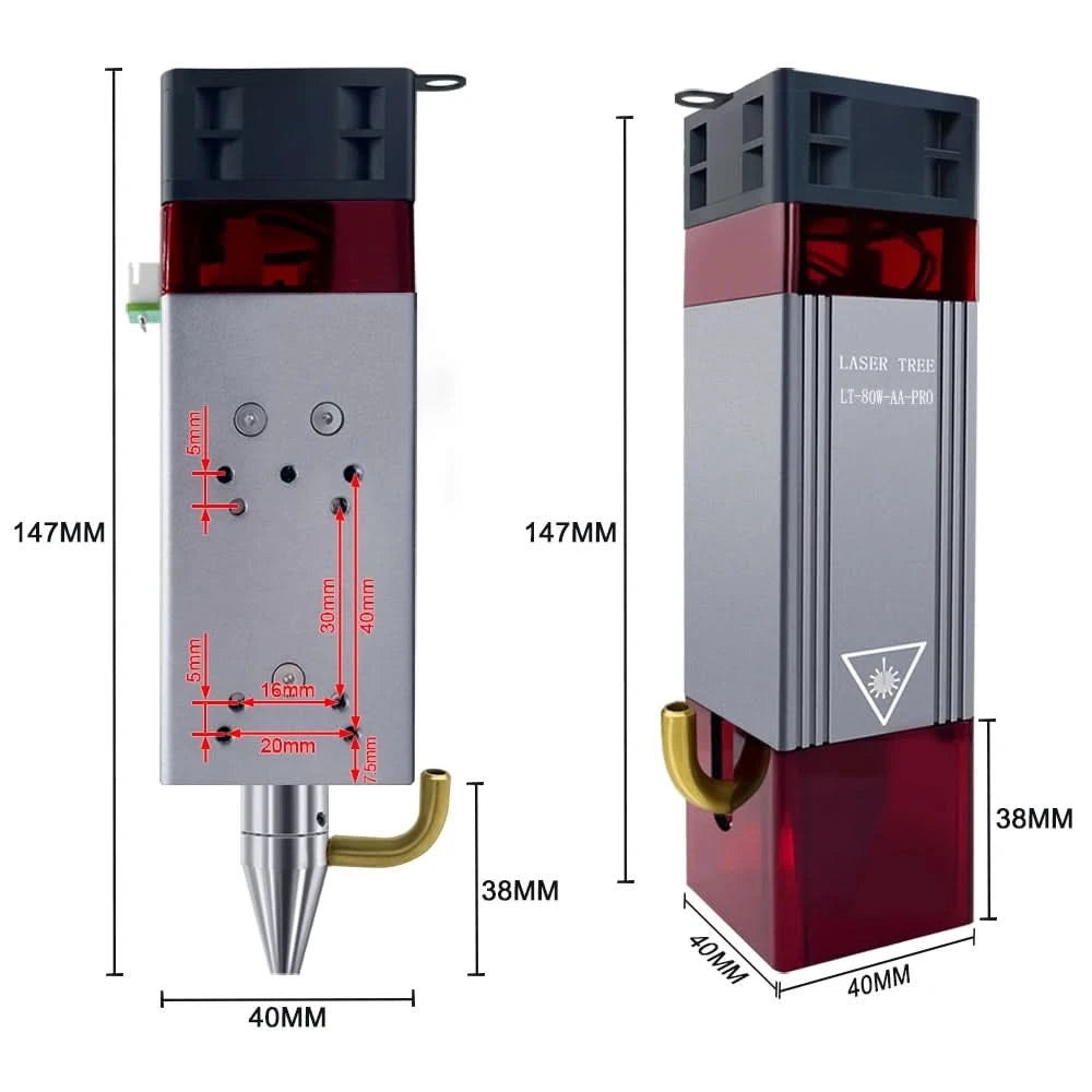 LASER TREE 10W TTL Air Assist Blue Laser Module, High Precision CNC Engraver for Wood/MDF/Black Acrylic Wood Tools