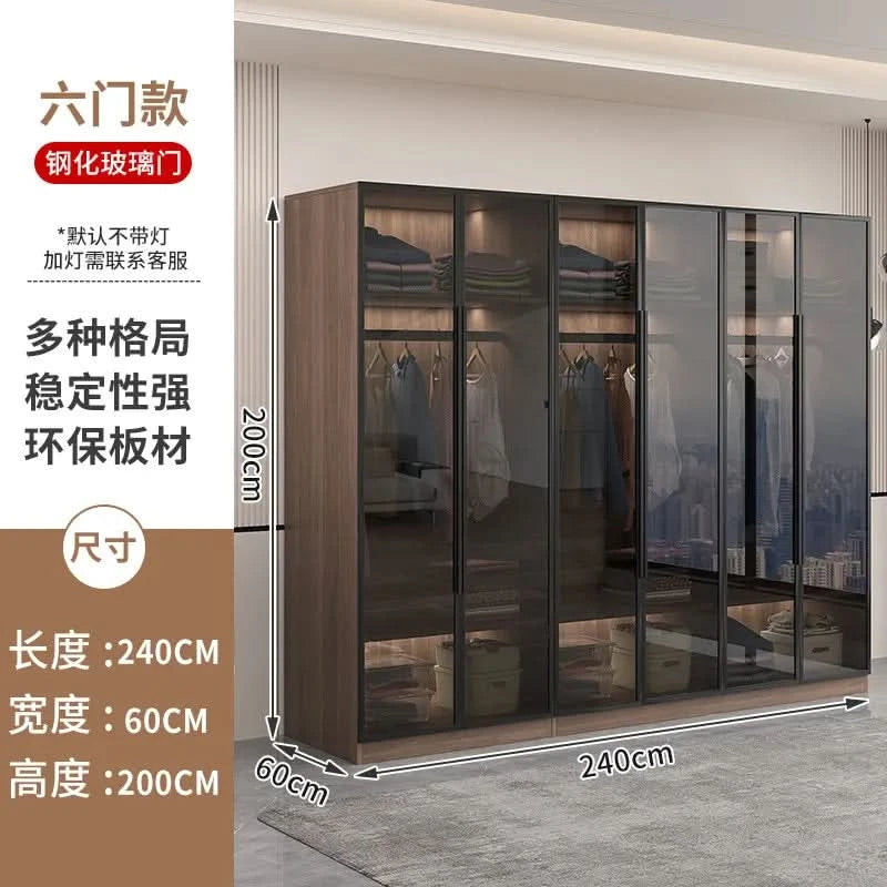 Glass light luxury corner cloakroom wardrobe Double clothes closet cabinets and wardrobes Cabinet dressing clothe home furniture