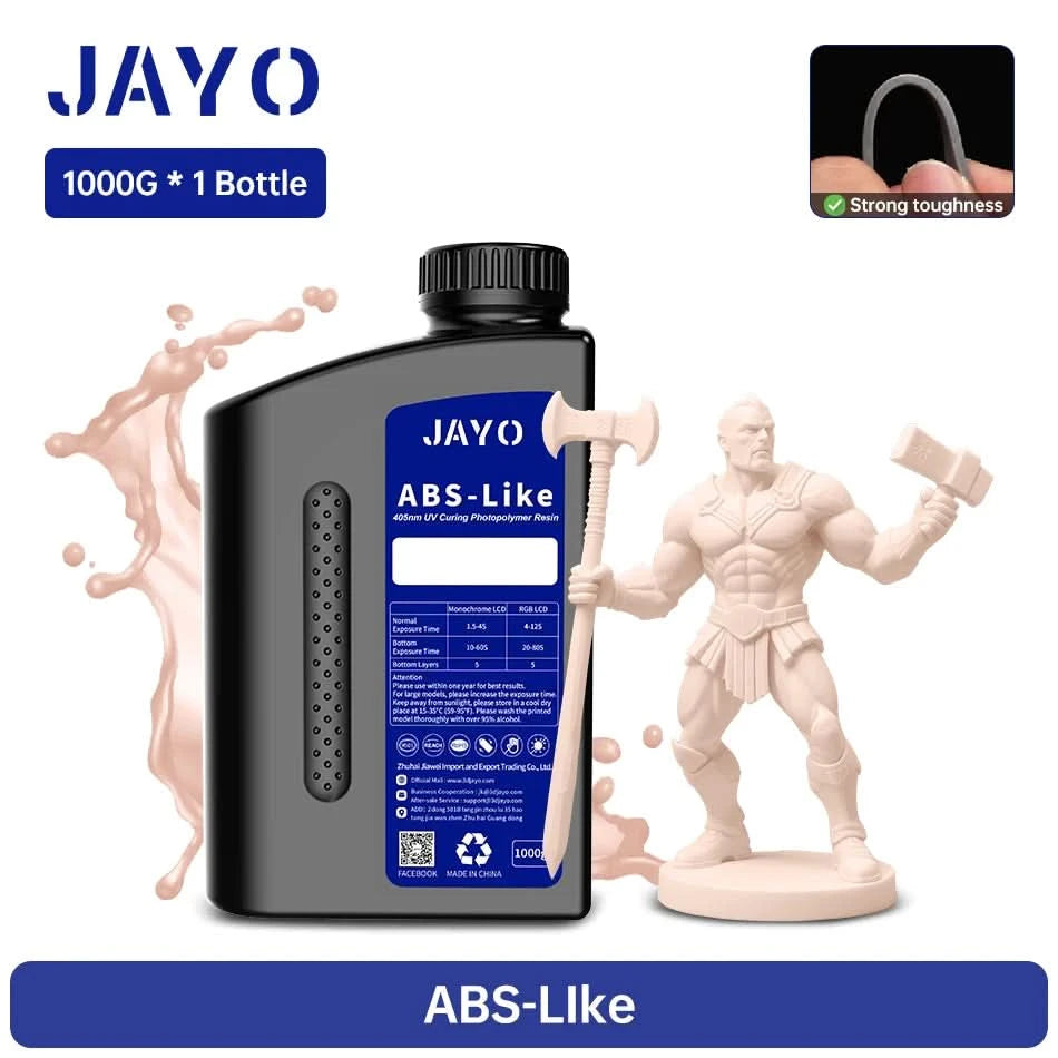 JAYO UV-Harz ABS-ähnlich/Standard/Pflanzlich/Nylon-ähnlich/Wasserwaschbar 1KG 405nm Flüssiges Rapid UV-Härtung für LCD 3D-Druckmaterial