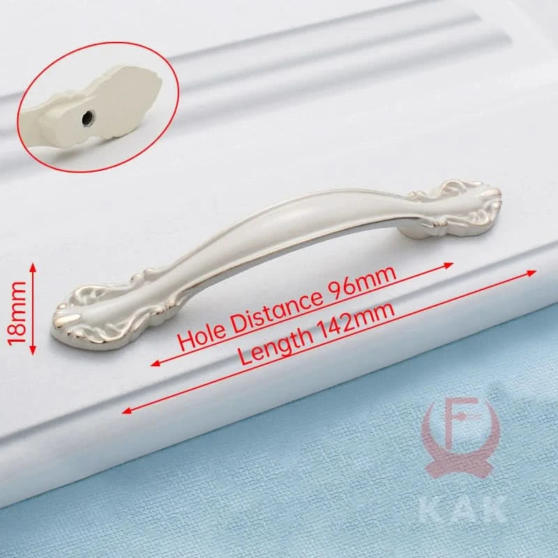 KAK Zinc Aolly Ivory White Cabinet Handles Kitchen Cupboard Door Pulls Drawer Knobs European Fashion Furniture Handle Hardware