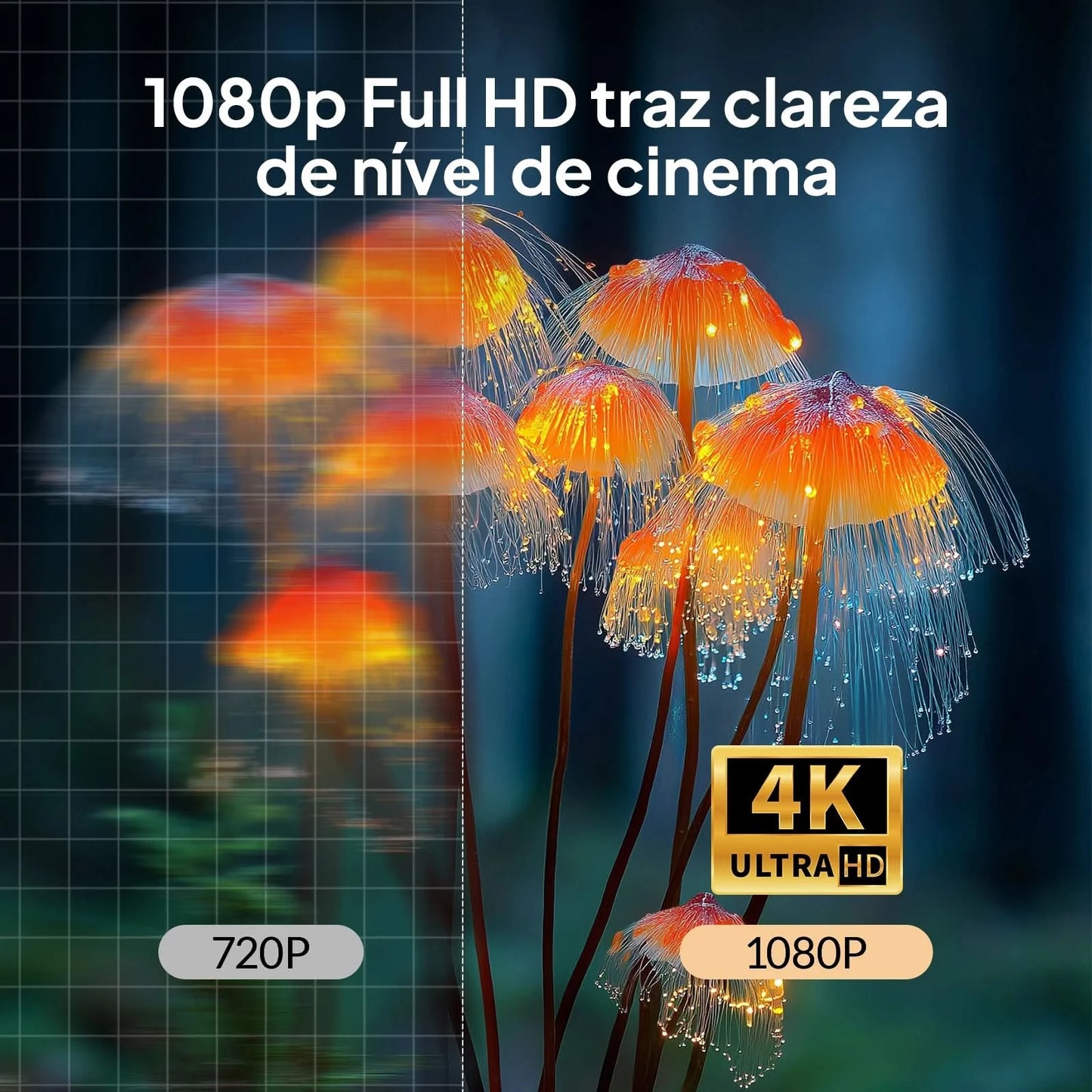 Vevshao V50 3D Tragbarer Mini-Beamer 4K HD LED WiFi 1080P Filme Video DLP Heimkino-Projektoren mit 15000mAh Akku