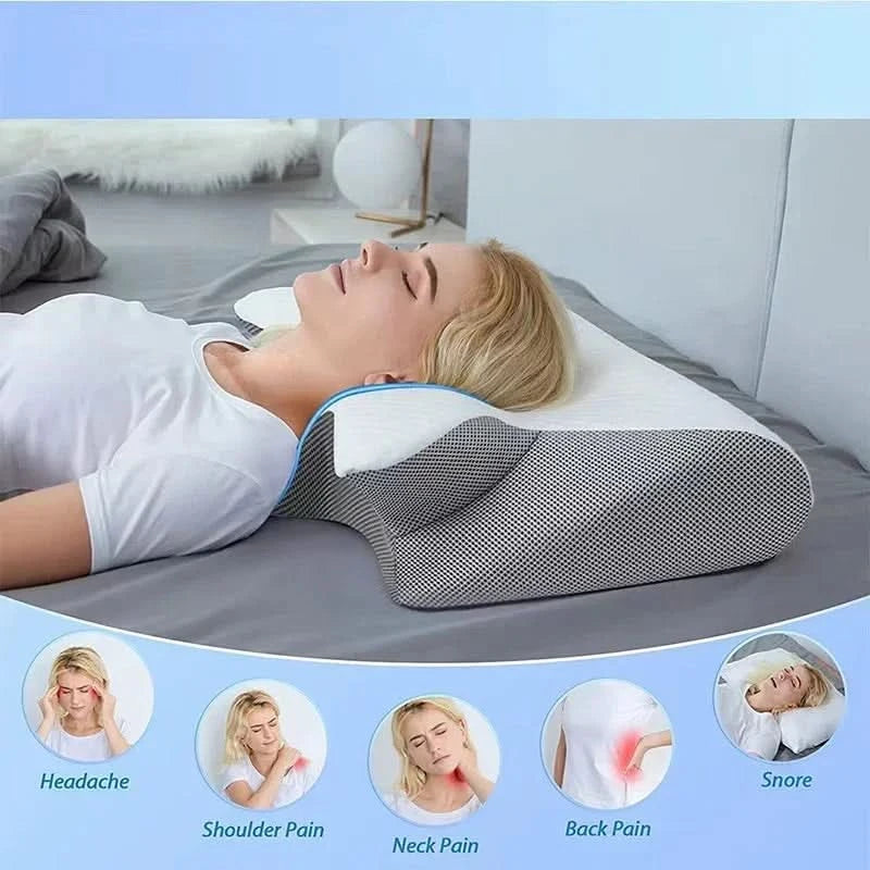 Neues 2-in-1 ergonomisches Memory-Foam-Kopfkissen