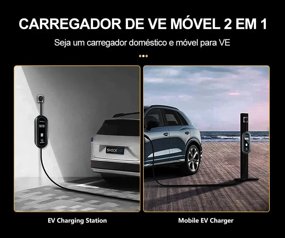 TAYSLA Type 2 Portable Electric Vehicle Charger 3.5KW Brazilian Electric Vehicle Charging Cable Plug