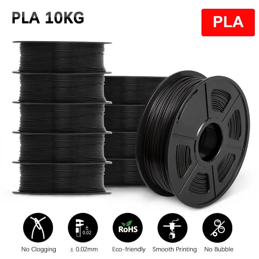 SUNLU 10KG 3D Filament PLA/PLA PLUS/PETG/Easy ABS Filament 1.75mm 10 Rollen 1KG sauber gewickeltes 3D-Drucker-Filament für 3D-Drucker