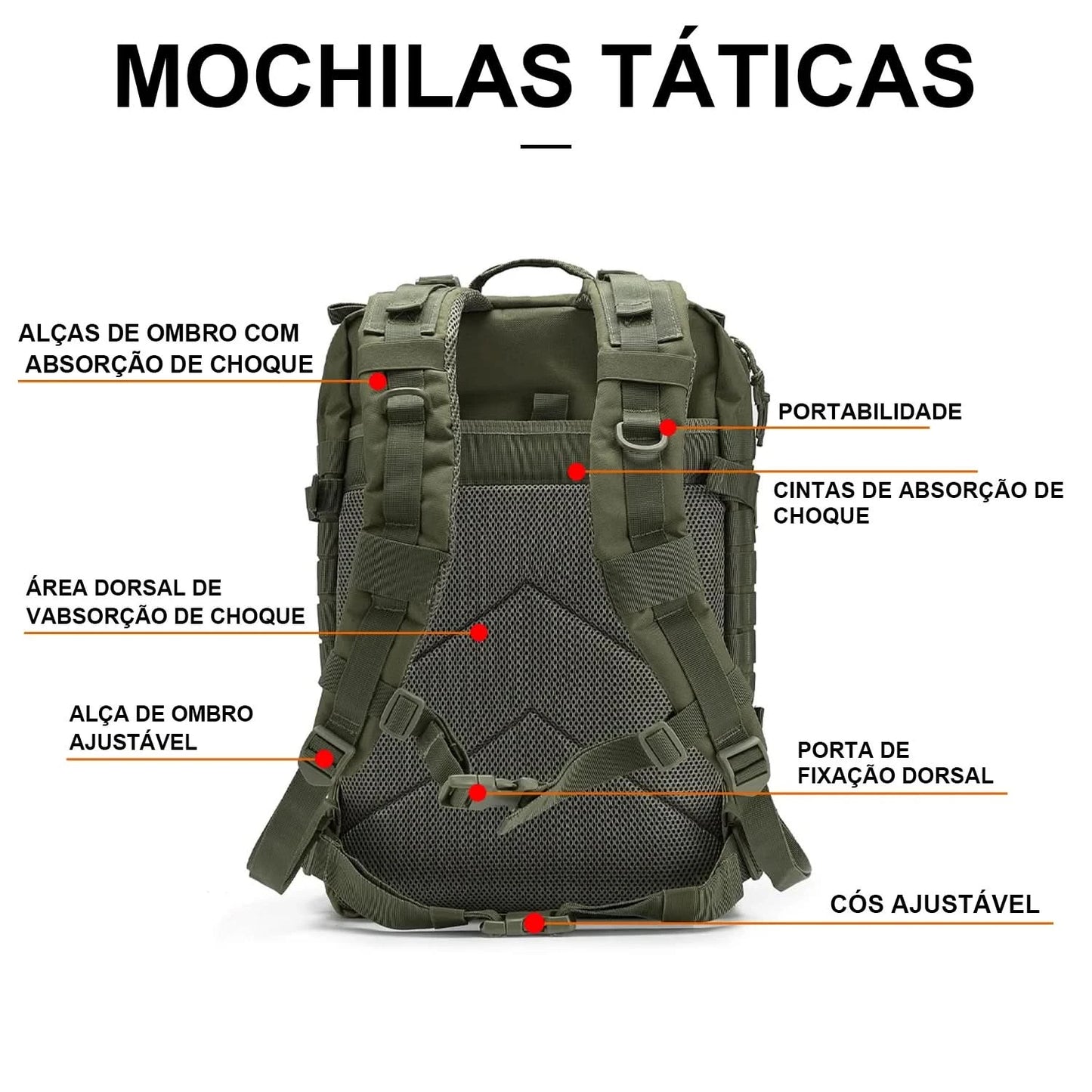 Assall Militärischer Taktischer Rucksack, verstärkt, wasserdicht, groß