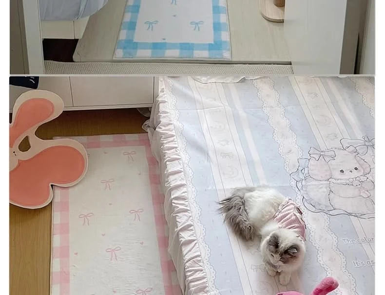 Bedroom Carpet Bedside Floor Mat Cute Soft Plush Room Decor Long Rug Comfortable Shaggy Korean Carpets Home Decoration 침실 카펫