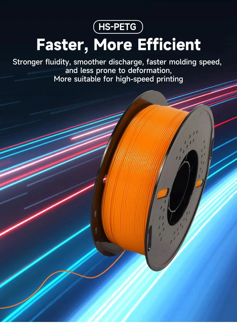 KINGROON Newest PETG HS-PETG 3D Printer Filament 1.75mm High Speed 3D Printinng Material Hyper PETG 5KG 10KG Mix Color ﻿