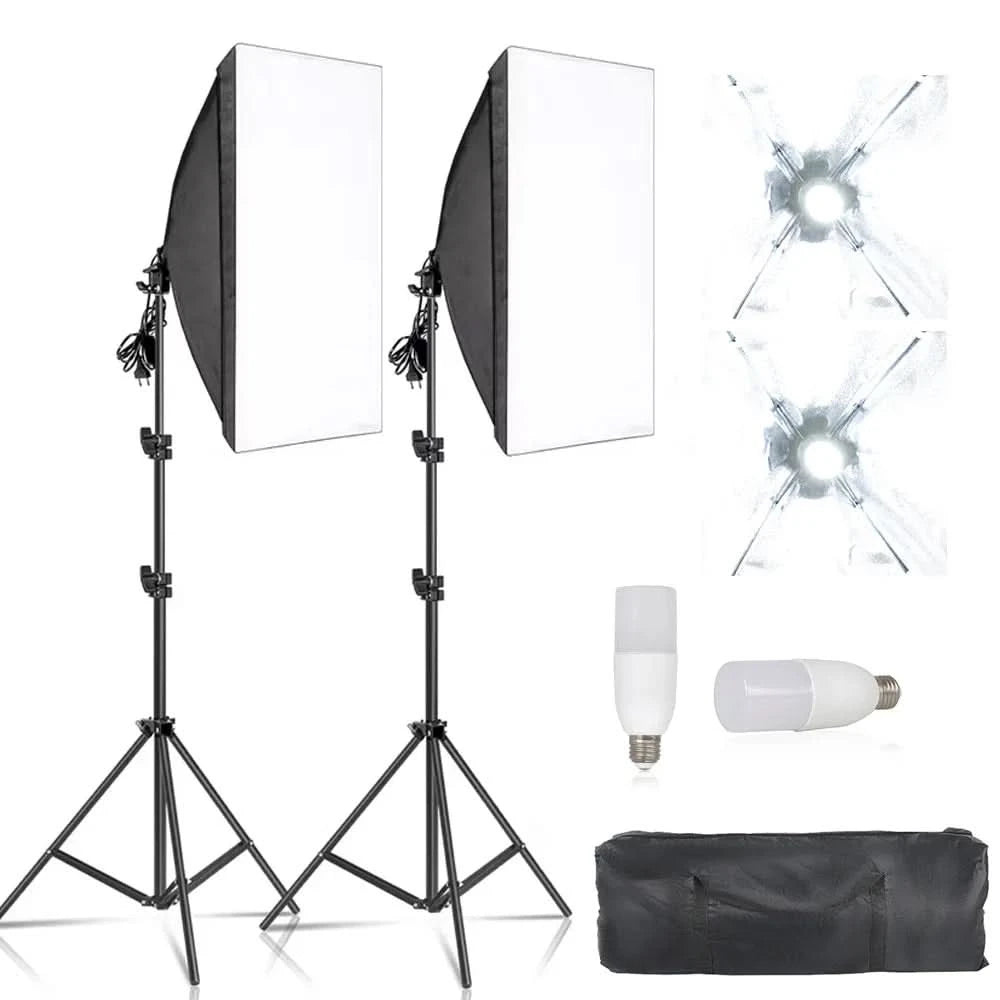Studio-Kit Foto Softbox Lichtbox Beleuchtung Einzelne Led-Lampe mit Stativ Fotografie Shooting Soft Box Blitz E27 Zubehör
