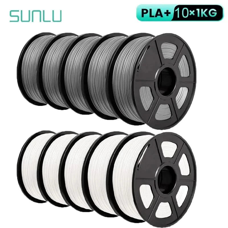 SUNLU 10KG 3D Filament PLA/PLA PLUS/PETG/Easy ABS Filament 1.75mm 10 Rollen 1KG sauber gewickeltes 3D-Drucker-Filament für 3D-Drucker