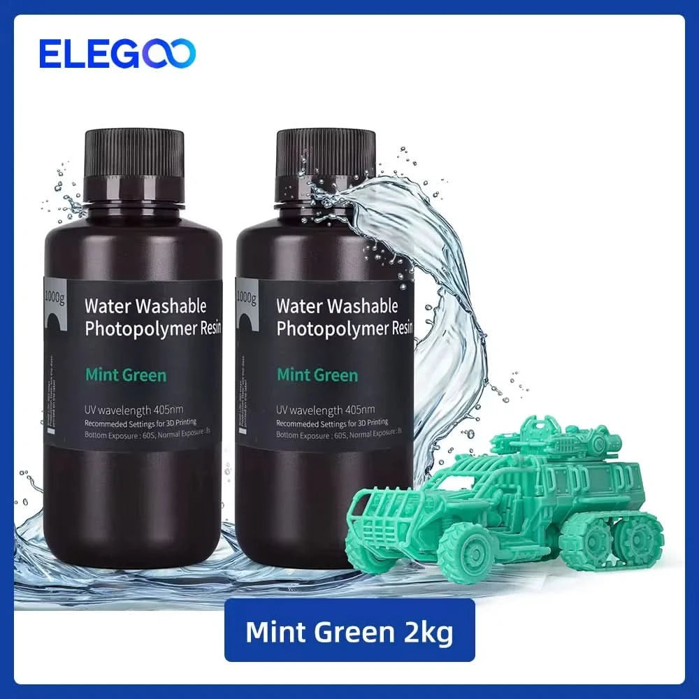 ELEGOO Water Washable 3D Druckerharz LCD UV-härtendes Harz 405nm Standard Photopolymerharz für LCD 3D-Druck 1000g 8 Farben