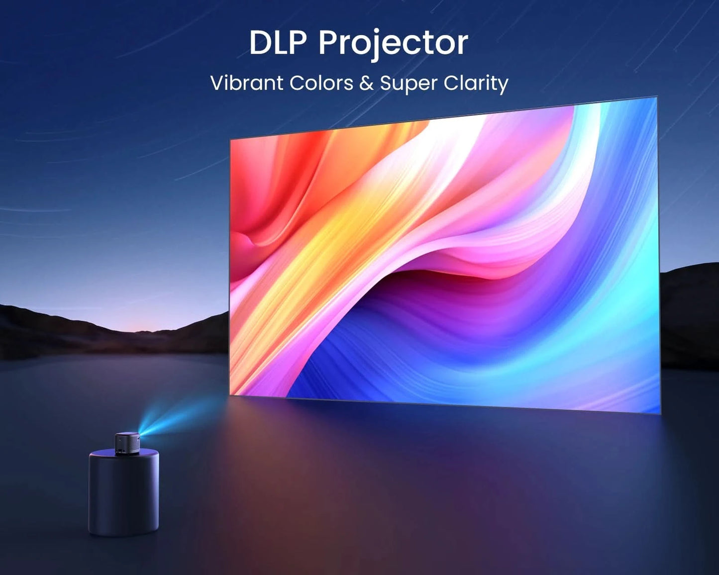 Wimius DLP Mini projector 1080P HD Supported 400ANSI Android TV WIFI Bluetooth Outdoor Portable Pocket Projector with Battery