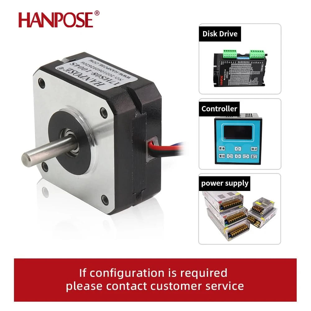 HANPOSE Nema17 Schrittmotor, Drehmoment 78 oz-in (52 N-cm), Strom 1,8 A. Modelle 17HS8401 17HS 2408 17HS3401S 17HS4401S 17HS6401S