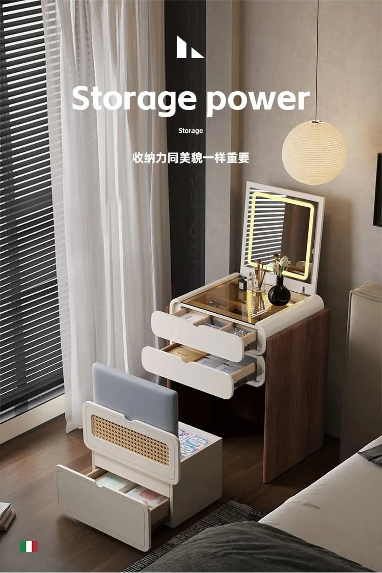 Dressing Table Bedroom Minimalist Design New Mini Bedside Table Storage Elegant Stylish Coiffeuse Maquillage Meuble Furniture
