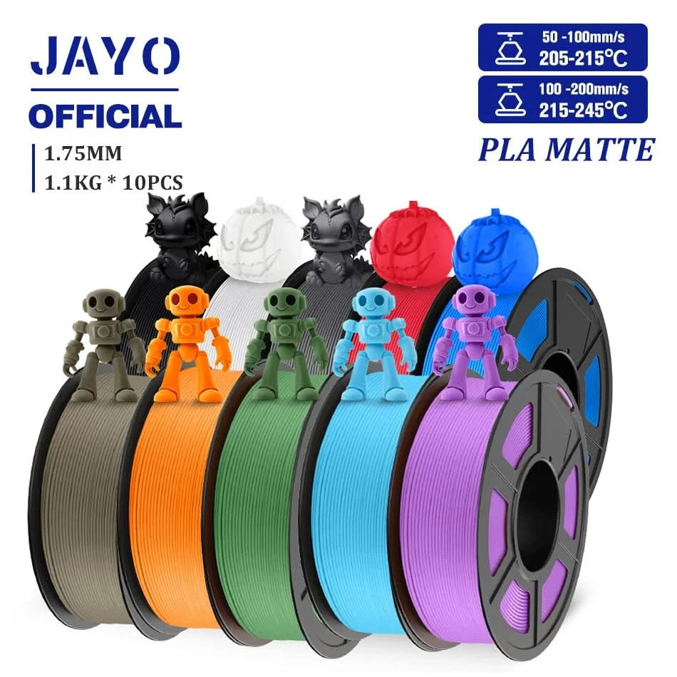 JAYO 3D Filament 1.75mm PLA / PLA Plus / PLA Meta/ Silk PLA+/PLA Matte 3D Prnter Filament 1.1KG For FDM Multicolor Set 10Rolls