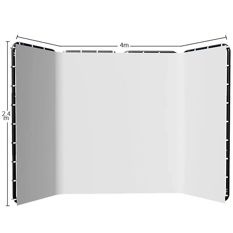 2.4x2.4m Hintergrundrahmen Schwarz/Weiß/Grün/Grau Bildschirmwand Faltbar für Tiktok Live Fotostudio Kit Chromakey Greenscreen-Rahmen