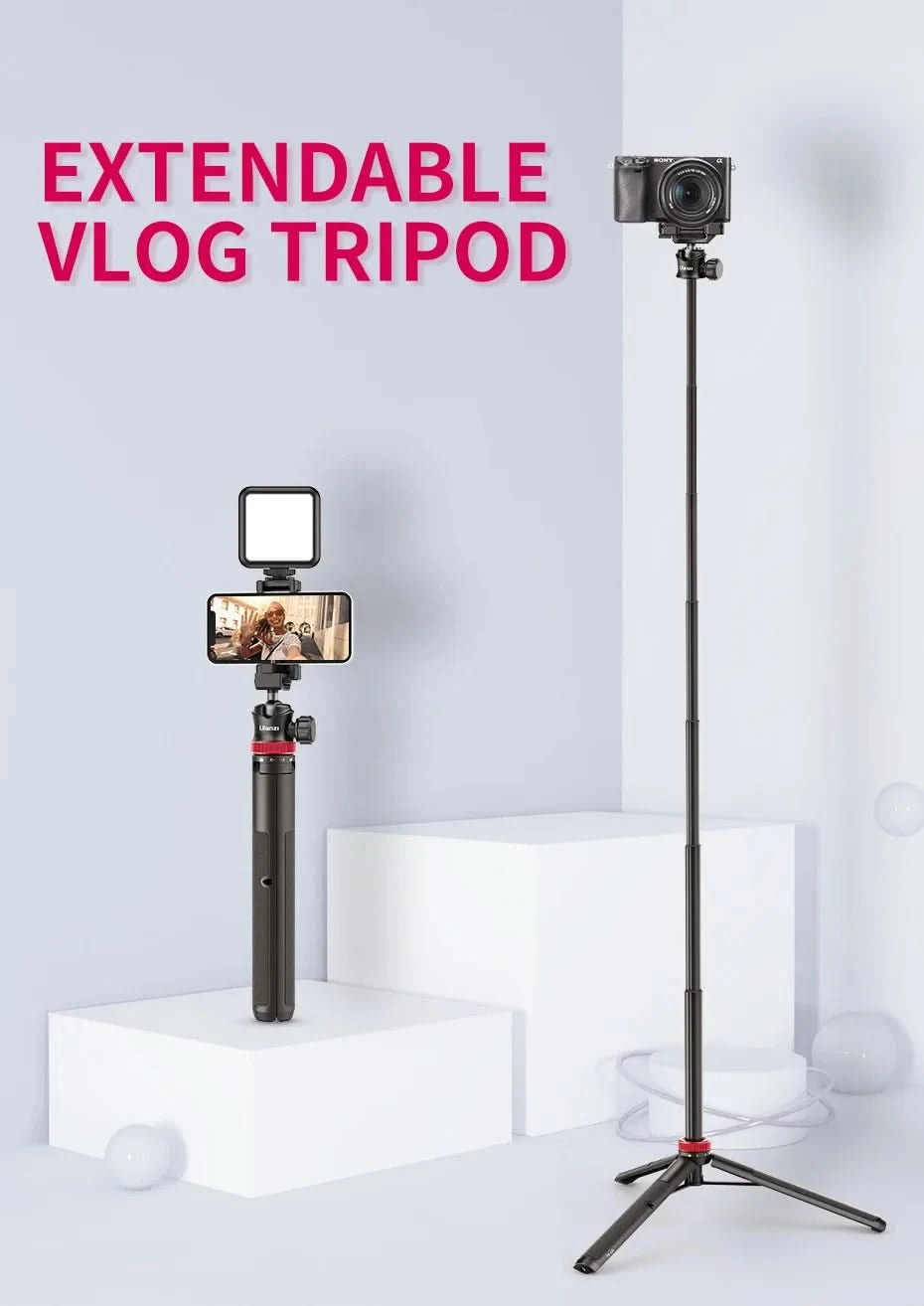 Ulanzi MT-44 ausziehbares Vlog Live-Streaming Stativ mit Handyhalterung 42 Zoll für DSLR SLR Kamera GoPro Smartphone