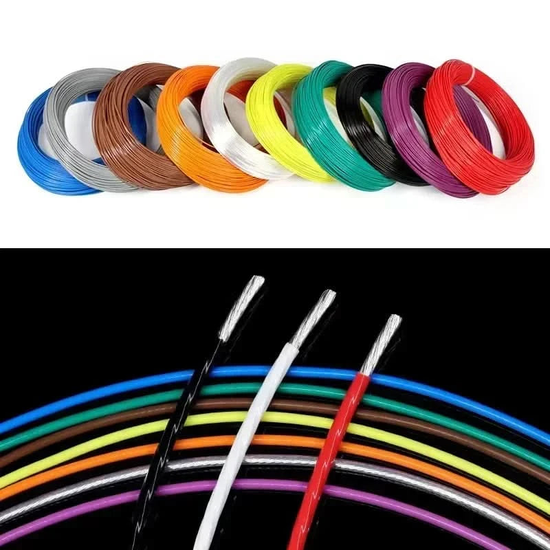 1m Silver Plated FEP Insulated Electronic Wire High Purity OFC 0.05 0.08 0.12 0.2 0.35 0.5 1 2 4 6 10mm HiFi Signal Copper Cable