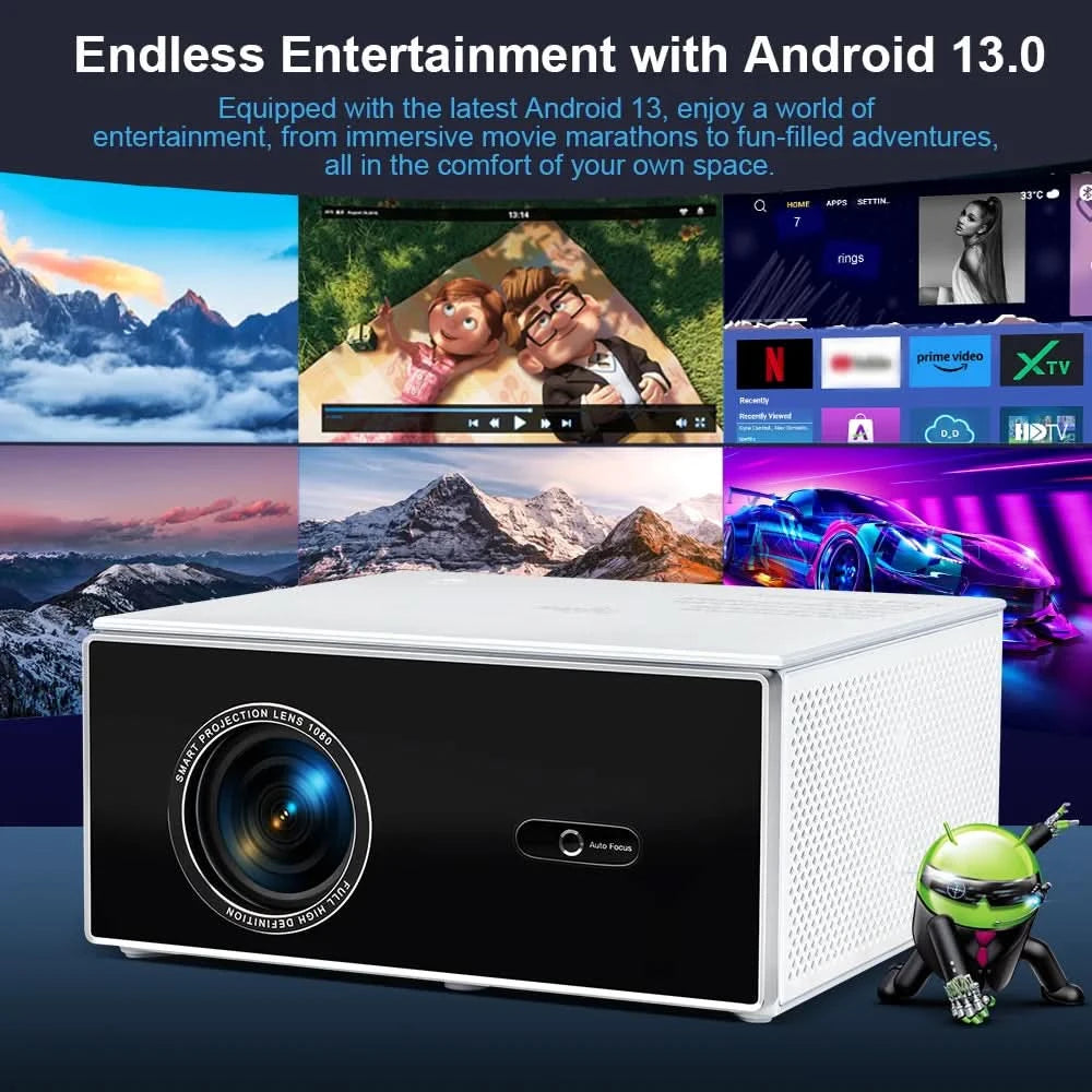 ThundeaL TDA7W Full HD 1080P Projektor Android WiFi 32G Beamer 4K Video TDA7 Sprachsteuerung 3D Smart TV Heimkino-Beamer