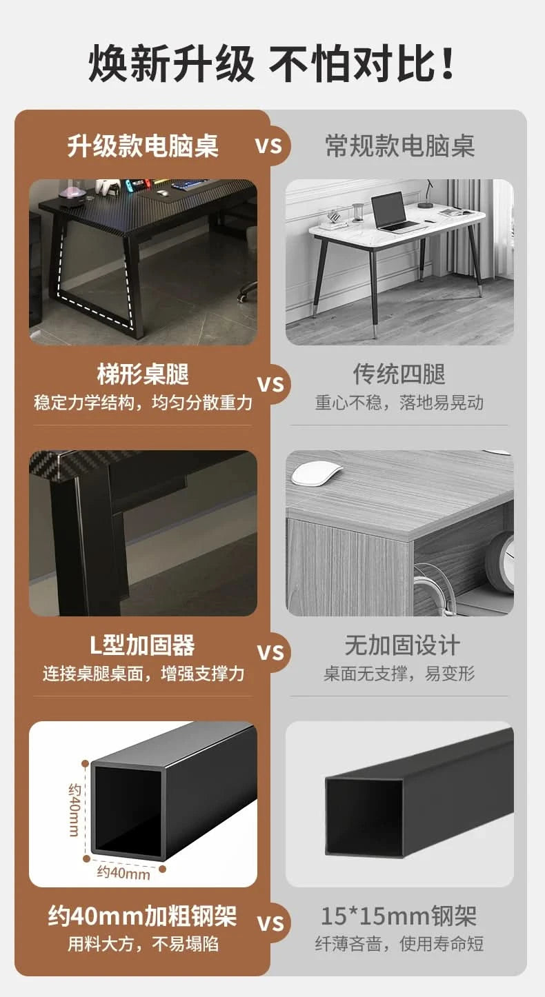 Gaming Desk, Carbon Fiber Computer Desk, Office Home Games, Desktop Desk