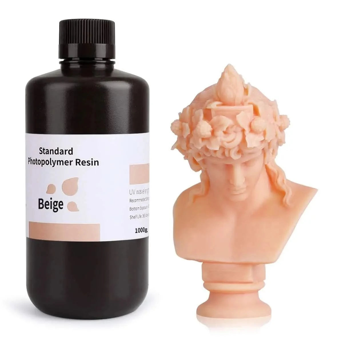 ELEGOO 3D Printer Resin LCD UV-Curing Resin 405nm Standard Photopolymer Resin for LCD 3D Printing 1000g Black Grey White Skin