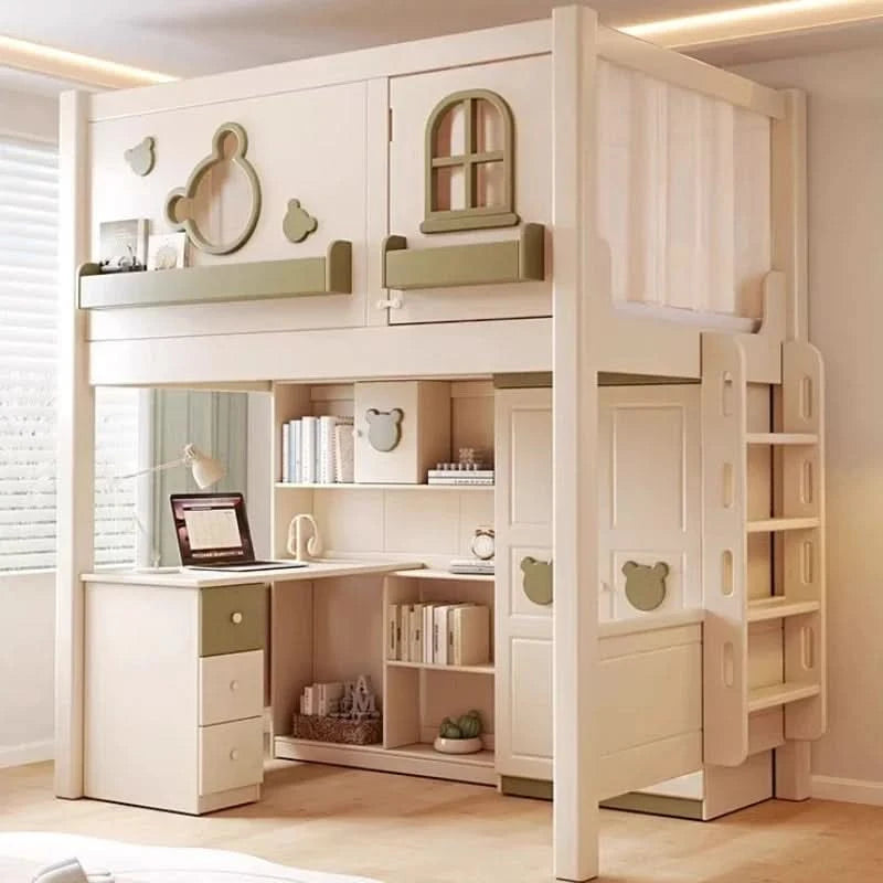 Solid wood upper and lower high and low bunk beds Double bed 2 people bunk beds for kids bed with mattress bedroom furniture