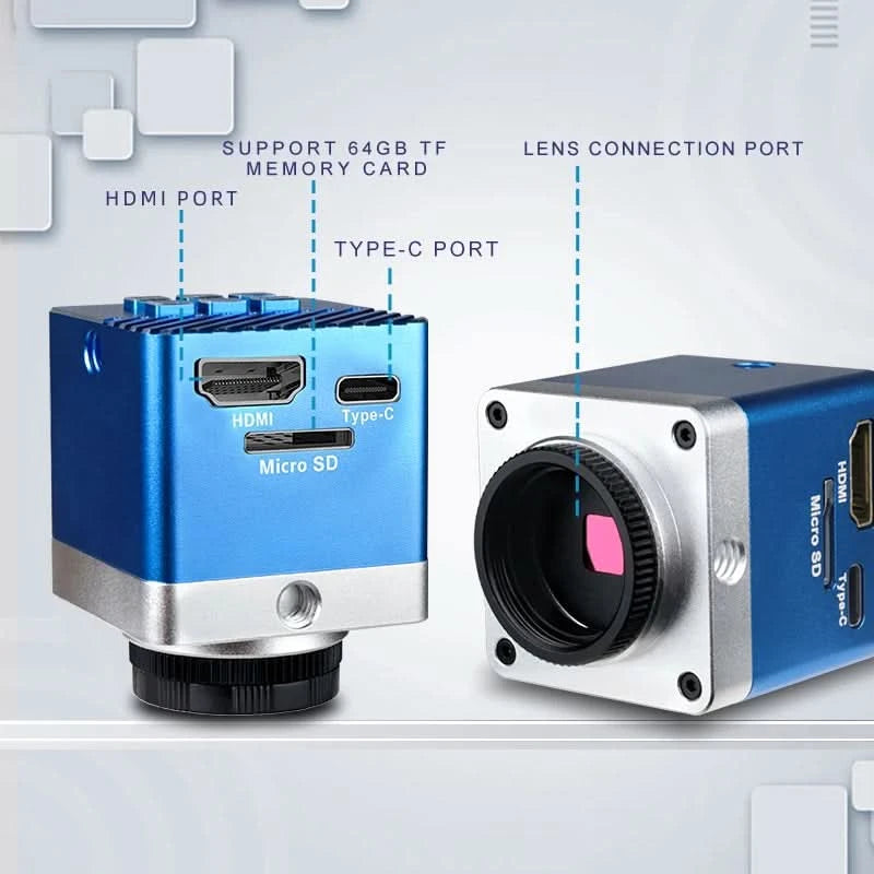 YIZHAN 4K UHD Electron Digital Microscope 1080P 60FPS Video Industrial Welding Camera 150X Lens Folding Stand for PCB Repair