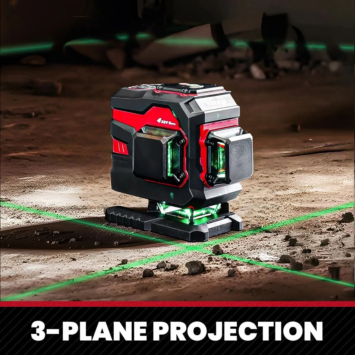 YEVOLT Laser Level Green 12/16-Line 3/4-Plane Self-leveling 360 Horizontal & Vertical Accurate Measuring Tool-YVGLL4XS-Series