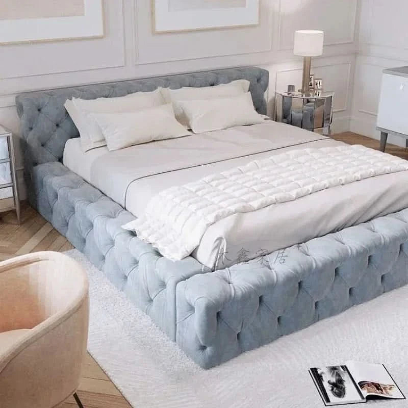 Queen Size Bed Frame European Designer Italian Girls Bed Frame Storage Wooden Cheap Muebles Para Dormitorio Nordic Furniture