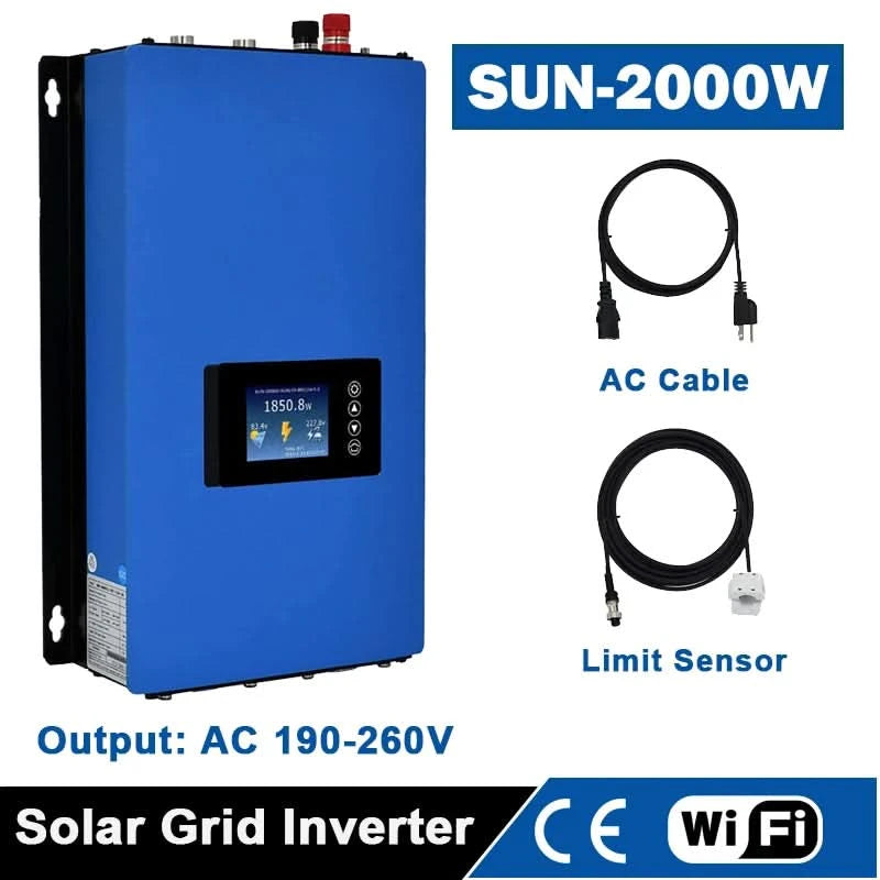 [Local delivery]Y&H 1KW 2KW MPPT Grid Tie Inverter with Limiter, Applies to Solar Panel or Battery Discharge Mode, Optional WiFi