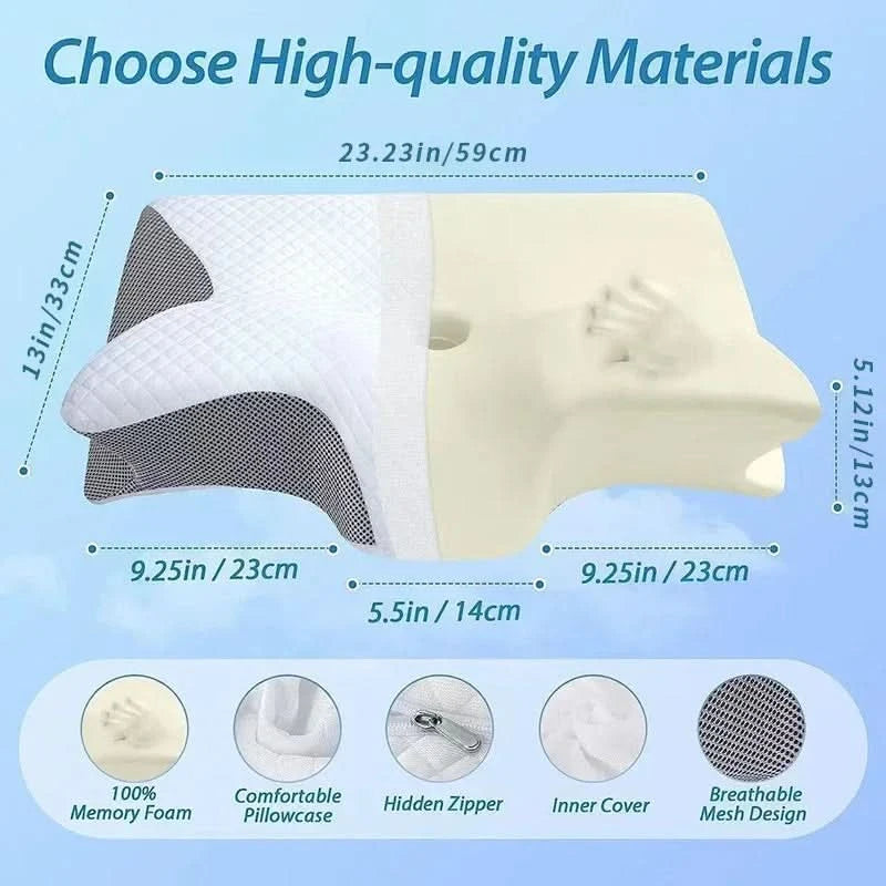 Neues 2-in-1 ergonomisches Memory-Foam-Kopfkissen
