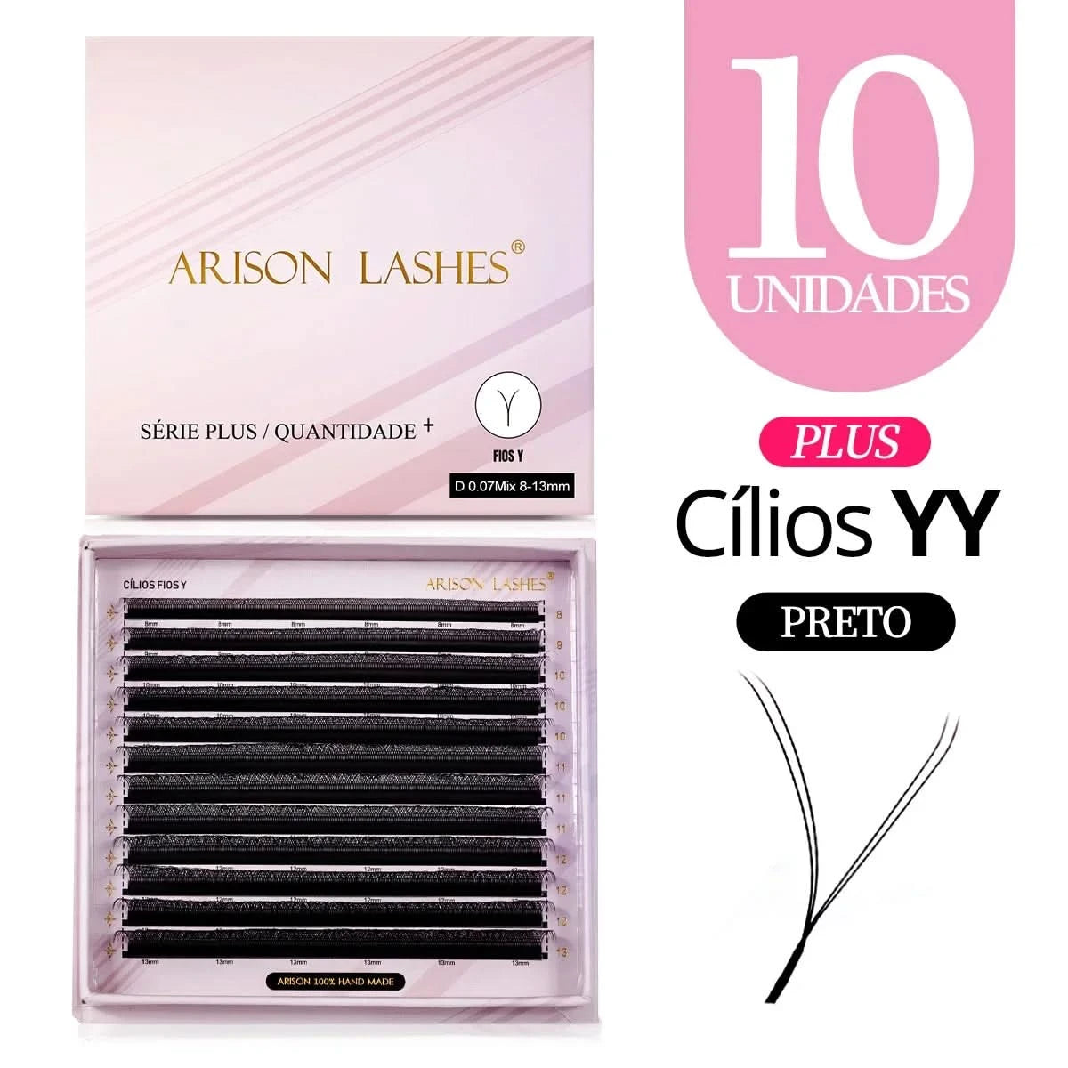 [Brazil Warehouse]ARISON Wholesale 10/30/50pcs YY/W-shape Lashes Premade Volume Eyelashes Extension 3D/4D/5D/6D/8D Lash