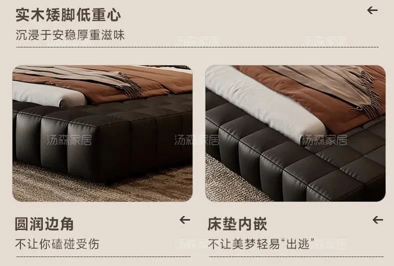 Double bedroom beds full size bed frame bedroom furniture Home 150x200 180x200 cm Luxury modern leather wedding bed 2 people