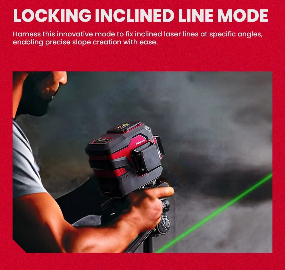 YEVOLT Laser Level Green 12/16-Line 3/4-Plane Self-leveling 360 Horizontal & Vertical Accurate Measuring Tool-YVGLL4XS-Series
