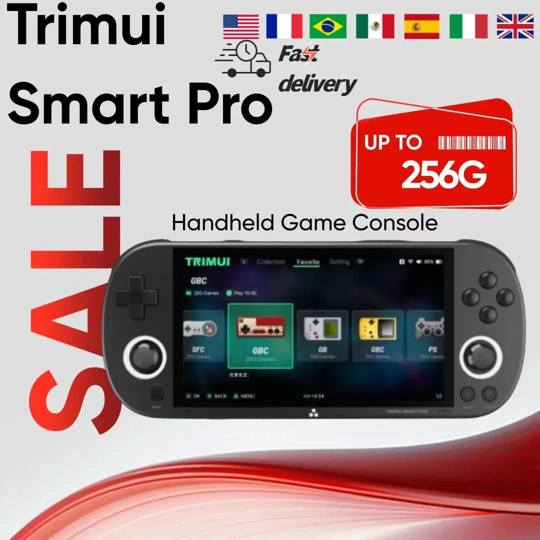 Trimui Smart Pro Handheld-Spielekonsole Linux-System 4,96-Zoll-IPS-Bildschirm Joystick RGB-Beleuchtung Smartpro Retro-Videospiel-Player Geschenk