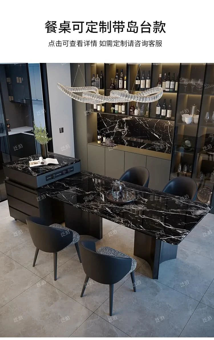 Marble Kitchen Dining Table Wall Lounge Designer Restaurant Modern Dining Table Luxury Study Mesas De Comedor Kitchen Furniture