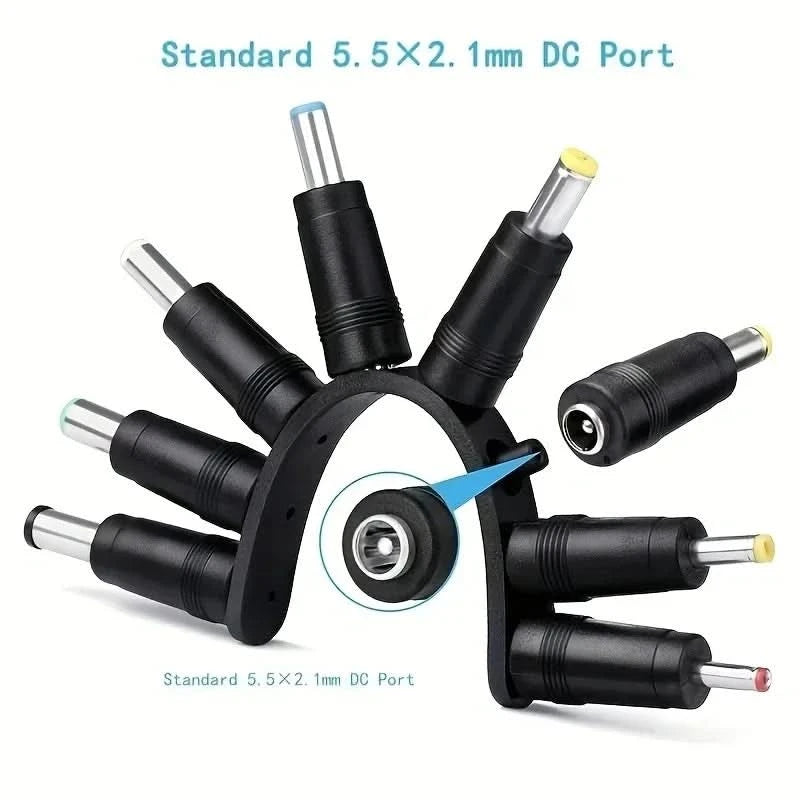 8Pcs AC DC 5.5X 2.1 MM Female Jack Plug Adapter Connectors TO 6.3 6.0 5.5 4.8 4.0 3.5mm 2.5 2.1 1.7 1.35mm Male Power Adaptor