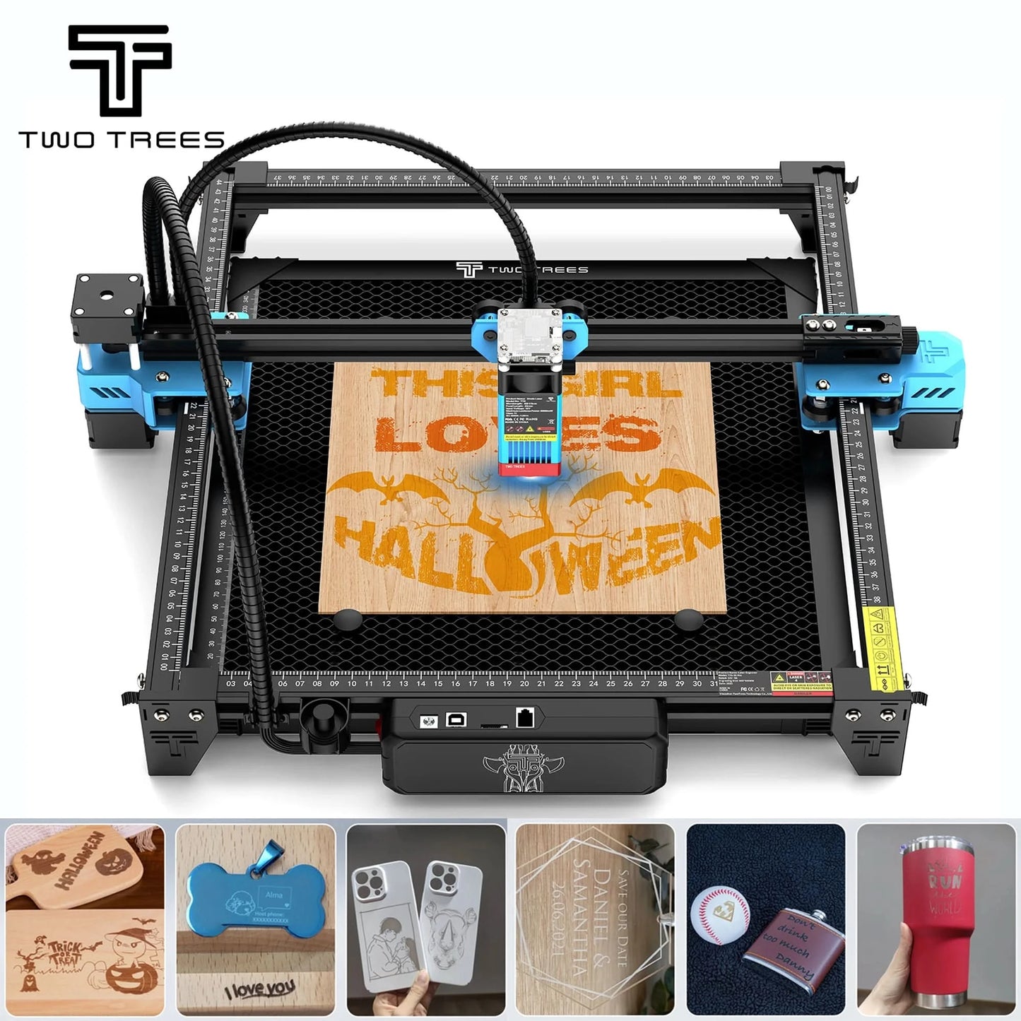 Twotrees 40W/80W Woodworking CNC Laser Engraver TTS PRO Wifi APP Control Metal Glass Ceramic Engraving Wood MDF Acrylic Cutting