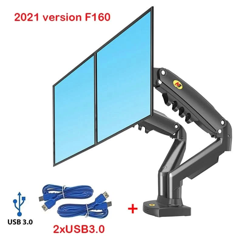 Weiße Dual-Monitorhalterung 17-30 Zoll, Halterung Belastbarkeit 2-9 kg pro Arm, NB F160
