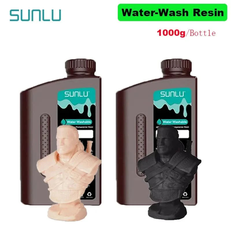 SUNLU 2KG Wasserwaschbares / Wasserwaschbares ABS-Harz Harz 1000G/Flasche 405nm Schnelles UV-härtendes Photopolymerharz für LCD-3D-Druck