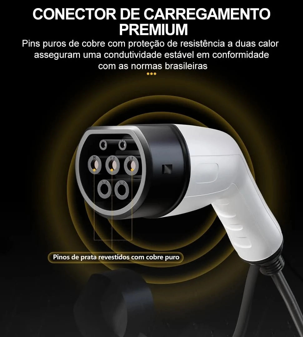 TAYSLA Type 2 Portable Electric Vehicle Charger 3.5KW Brazilian Electric Vehicle Charging Cable Plug