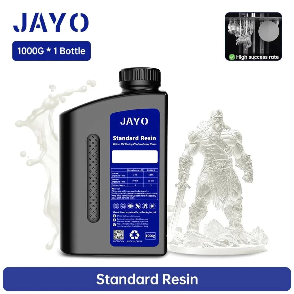 JAYO UV-Harz ABS-ähnlich/Standard/Pflanzlich/Nylon-ähnlich/Wasserwaschbar 1KG 405nm Flüssiges Rapid UV-Härtung für LCD 3D-Druckmaterial