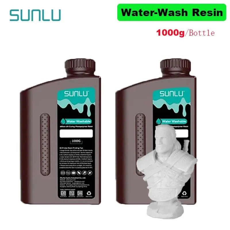 SUNLU 2KG Wasserwaschbares / Wasserwaschbares ABS-Harz Harz 1000G/Flasche 405nm Schnelles UV-härtendes Photopolymerharz für LCD-3D-Druck