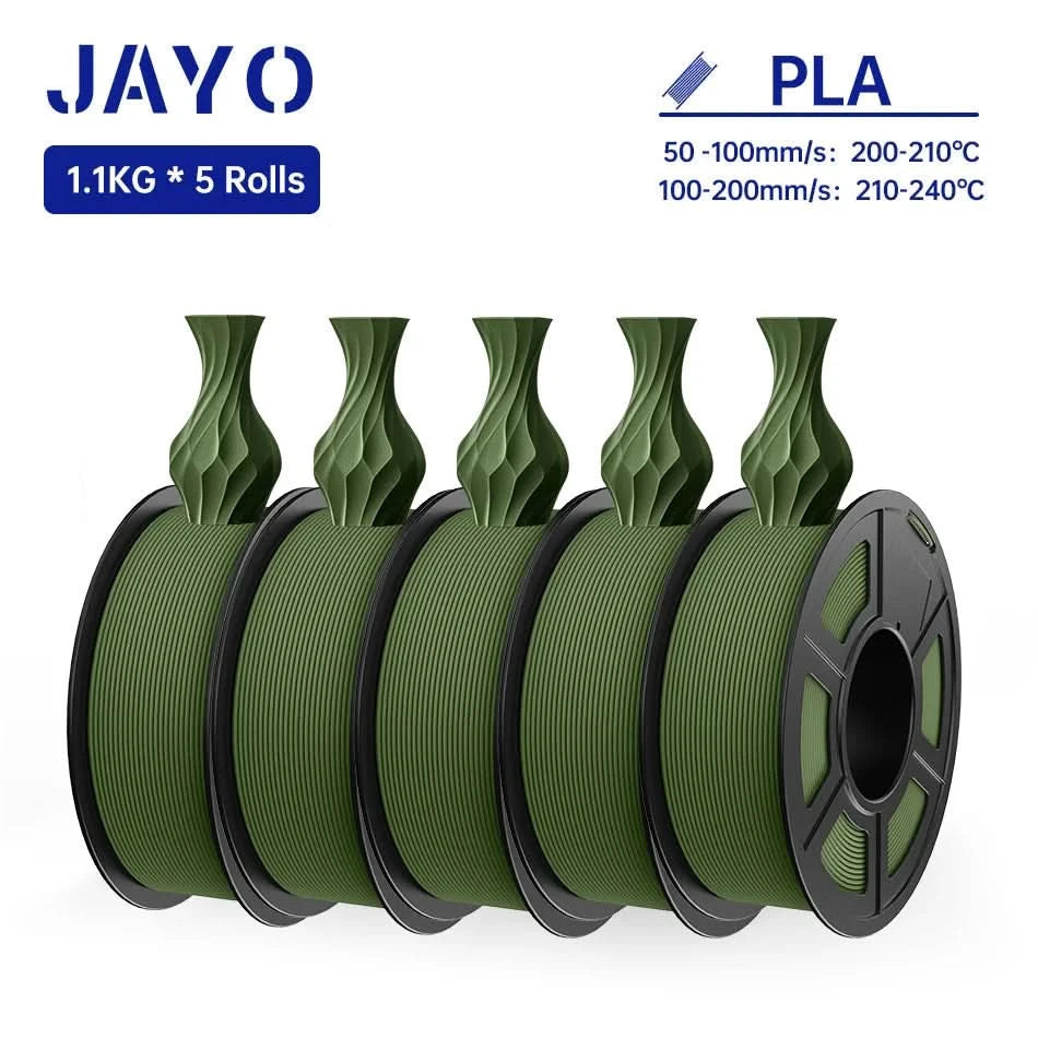 JAYO PLA Filament 1.75MM 5Rolls 3D Printer Filament PLA 100% No Bubble for FDM Coloful 3D Printing Material DIY Gift