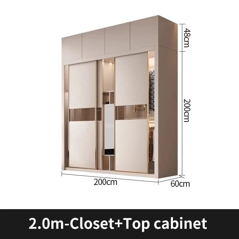 SchiebetürenschrankNordisches modernes Heim-Möbel Schlafzimmer Schreibtisch Kommode in einer Kombination Leichter Luxus-Eckkleiderschrank Möbel