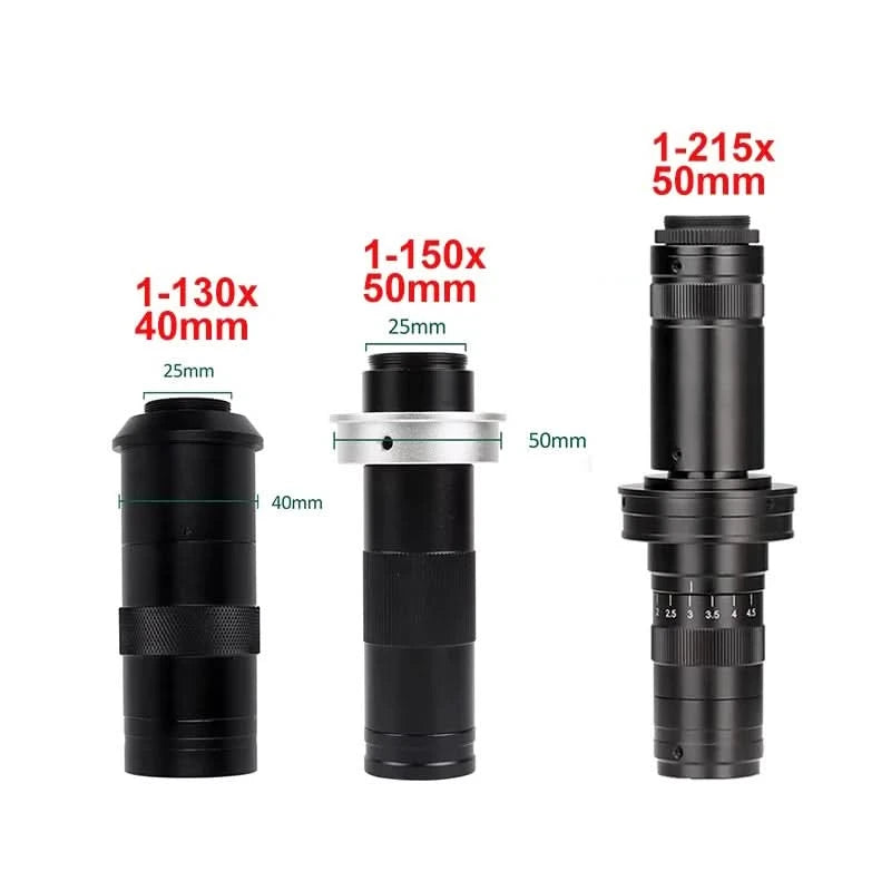 13MP Video Microscope HDMI VGA Industrial Microscope Camera 1-130X/150X/215X C mount Lens For Soldering Repair Image Collection