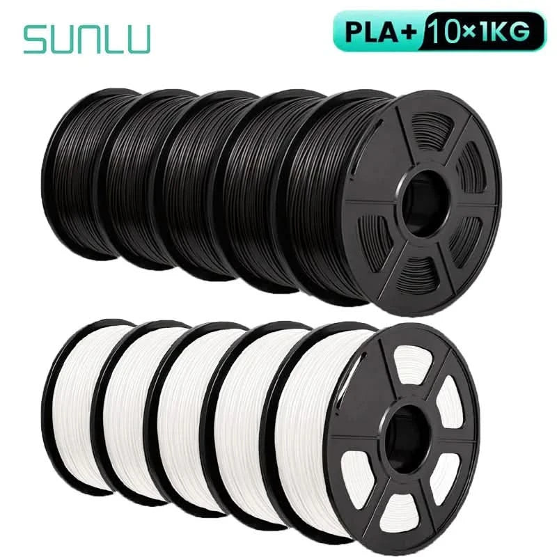 SUNLU 10KG 3D Filament PLA/PLA PLUS/PETG/Easy ABS Filament 1.75mm 10 Rollen 1KG sauber gewickeltes 3D-Drucker-Filament für 3D-Drucker