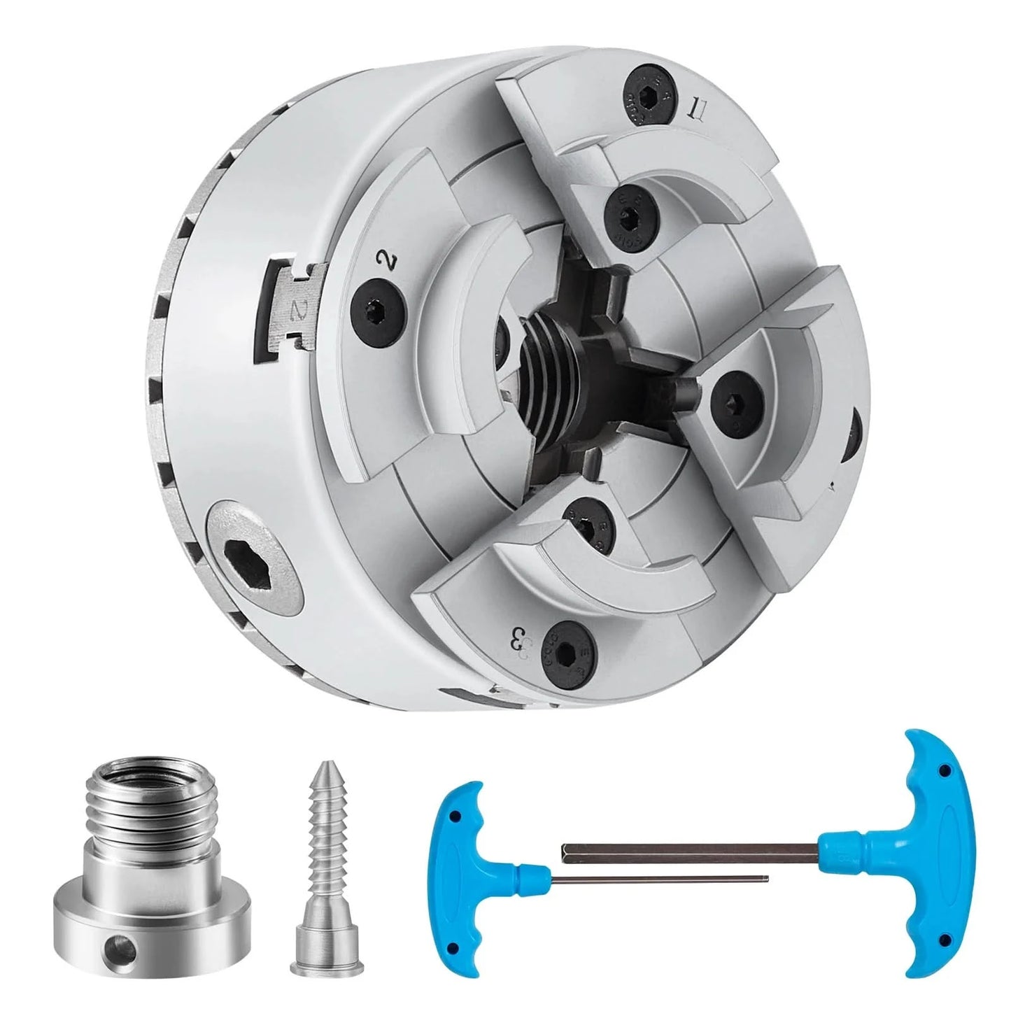 SucceBuy Metal Lathe Chuck 4-Jaw 2.75" or 3.75" Diameter Turning Machine Accessories Self-centering Tool for Precision Machining