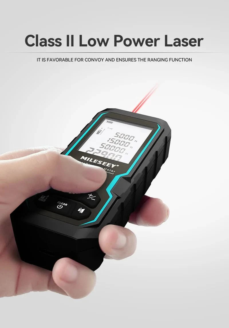 Mileseey S6 Laser-Entfernungsmesser 40m/120m, Entfernungsmesser mit Libelle, LCD-Display mit Hintergrundbeleuchtung, Messwerkzeuge für Zuhause